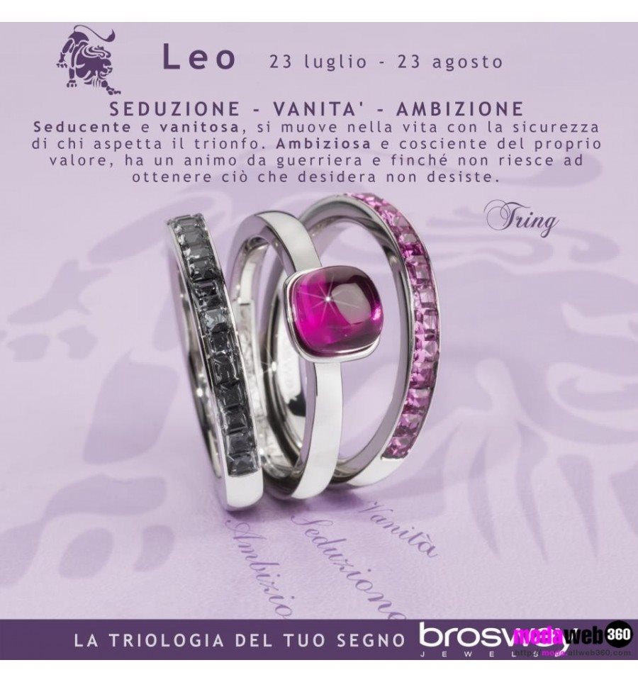 Oiritaly Anello Donna Brosway Tring Segno Zodiacale Acciaio