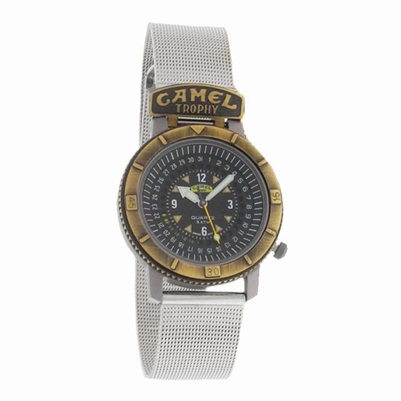 Montre CAMEL TROPHY Lip Homme - Quartz Chronographe - Cadran Blanc, Bracelet Cuir Marron - Occasion