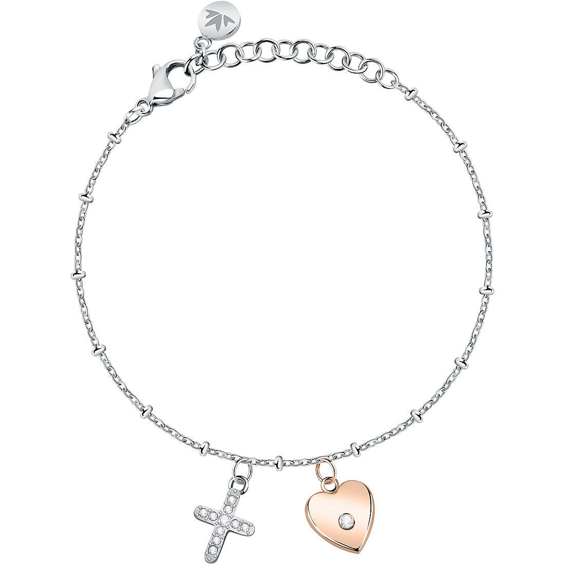 Morellato PASSIONI Bracciale Donna In Acciaio Con Cristalli - Modello SAUN16, Elegante Gioiello Con Chiusura A Moschettone