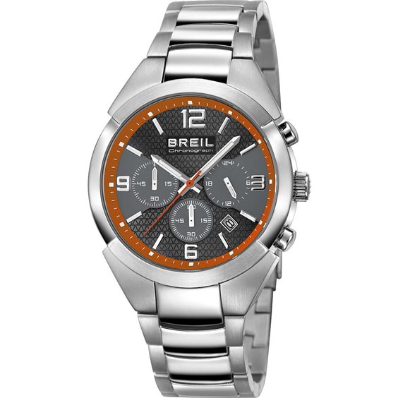 Breil Miglia TW1371 - Orologio Uomo Cronografo, Quarzo, Cassa Acciaio 44mm, Cinturino Pelle Nero, Impermeabile 10 ATM