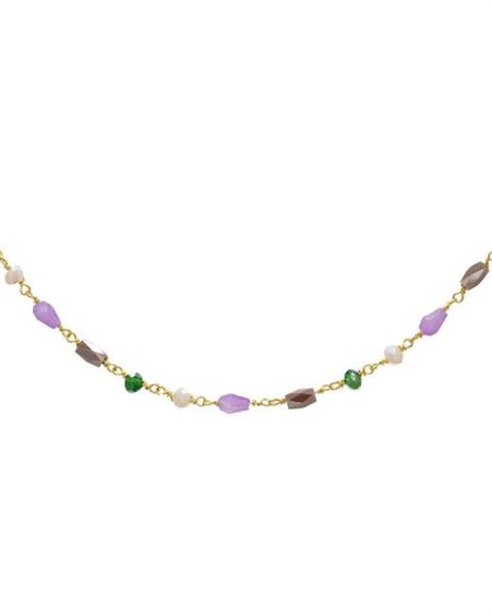 Collana Palestina Con 5 Ciondoli In Acciaio Inossidabile - Donna - Lunghezza Regolabile 40+5cm - Oro O Argento - 3