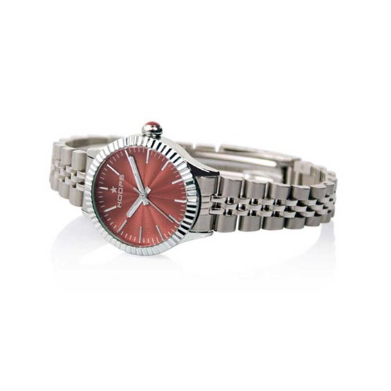 Montre Femme HOOPS - Boîtier Acier, Bracelet Silicone Violet - Neuf Avec Étiquettes