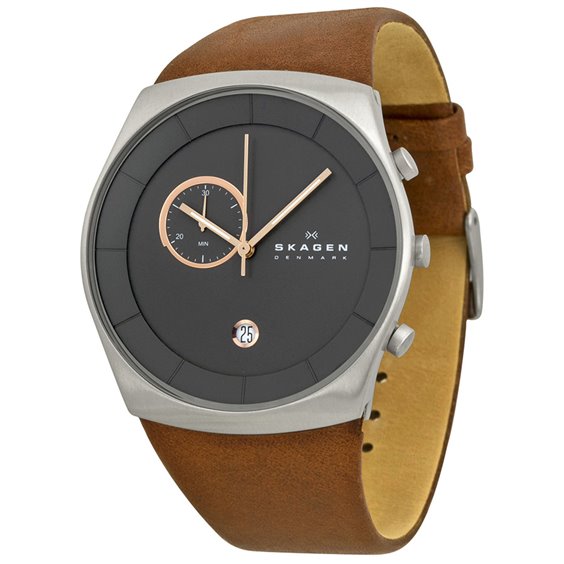Skagen Orologio Analogico Quarzo Uomo con Cinturino in Pelle SKW6451