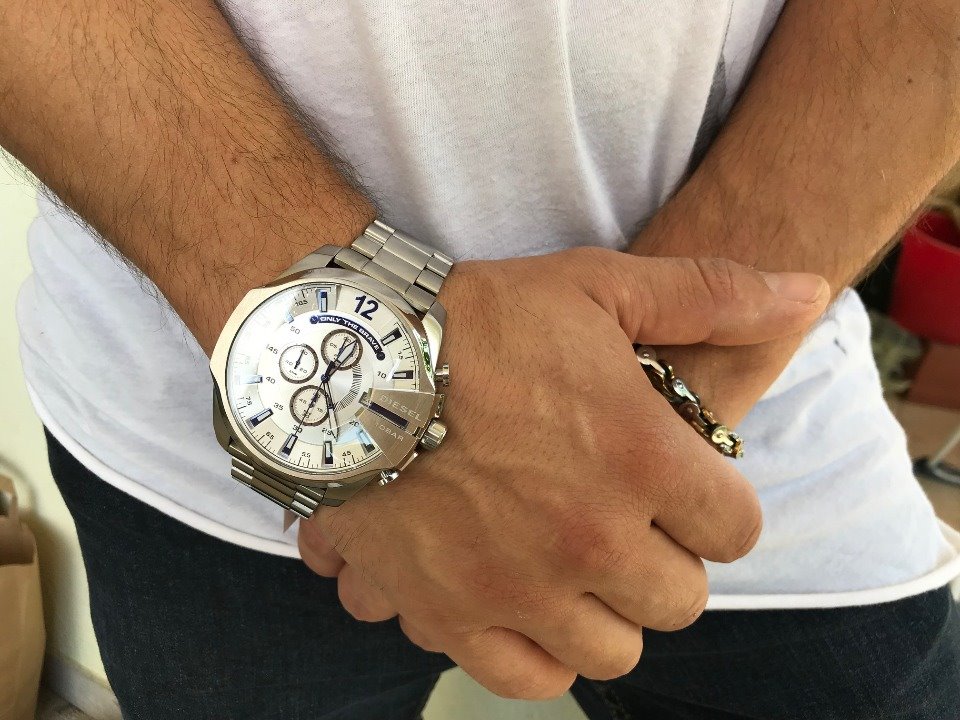 Diesel Orologio Baby Chief Uomo, 43mm, Movimento Solare Al Quarzo, Quadrante Rosso, Cinturino In RPET, Resistente 50m - 4
