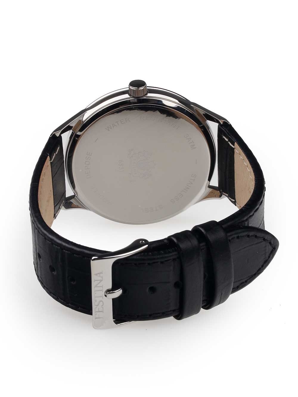 Festina Orologio Uomo F6837/3: Quarzo, Display Analogico, Cinturino In Pelle Nera E Quadrante Blu - 4