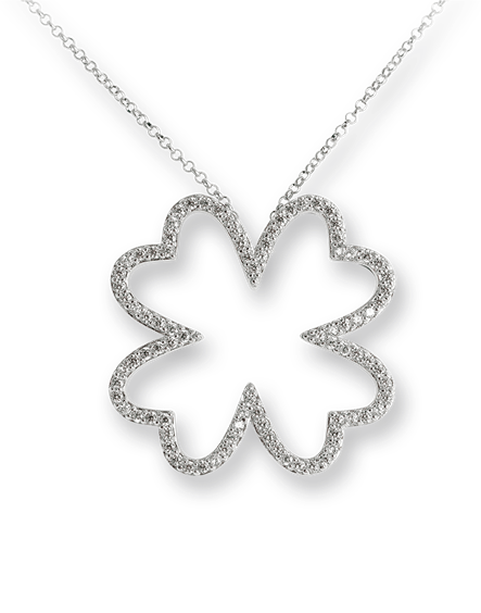 Vendita online collana in argento con cuore e bimbo