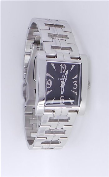 FESTINA F16394/2 – Orologio Da Donna, Cassa In Acciaio, Quadrante Nero, Cinturino In Gomma, 40mm, Quarzo