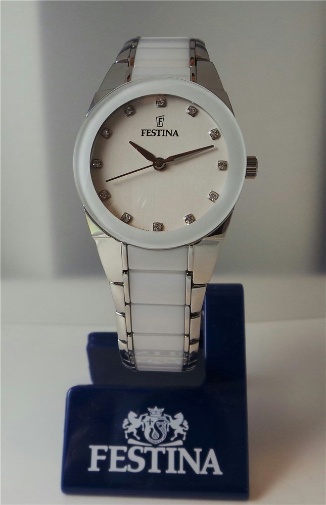 Orologio Festina F16534/2 Donna – Bracciale In Ceramica Nera, Cassa Acciaio 30mm, Quarzo, Impermeabile 30m
