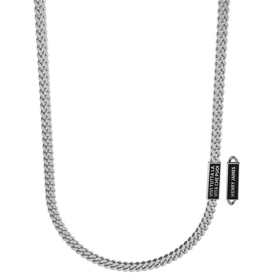 Collana Lunga KIDULT In Acciaio 316L – Pendente Tondo Con Frase 'Io Non So Nulla Con Certezza' – 80 Cm