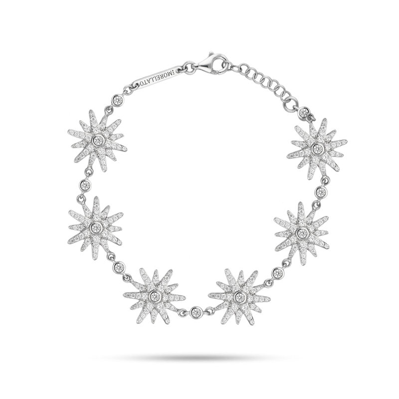 Queenberry Sterling Silver Natale Fiocco di Neve Blu Zirconia cubico ciondola per i Braccialetti Europea Charm