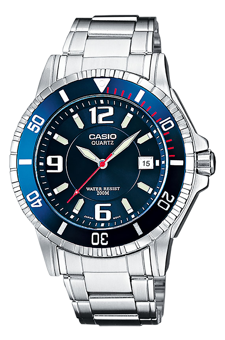 Orologio Casio MTP-1375D-2A2 Blu Analogico Acciaio Inox Quarzo Uomo Casual Da