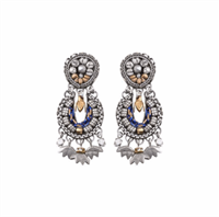 555Jewelry Pendientes Delta de 3 puntos de acero inoxidable con triple bola para mujer y mujer, Metal, No es una piedra preciosa