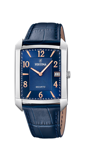 Festina Orologio Uomo F20642/1 - Quarzo, Cassa 47mm, Cinturino Silicone Nero E Quadrante Blu - 10 ATM