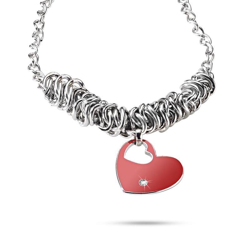 Morellato Istanti Collana Donna Acciaio SAVZ01 - Lunga 80 Cm Con Ciondolo Cuore, Gioiello Italiano
