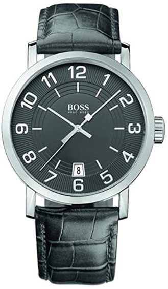 BOSS Orologio Analogico al Quarzo da Uomo con cinturino in pelle Nero