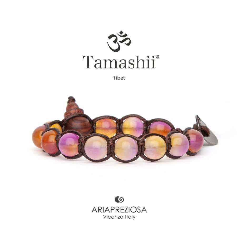 Bracciale Tamashii Tibet con pietre naturali in quarzo rosso