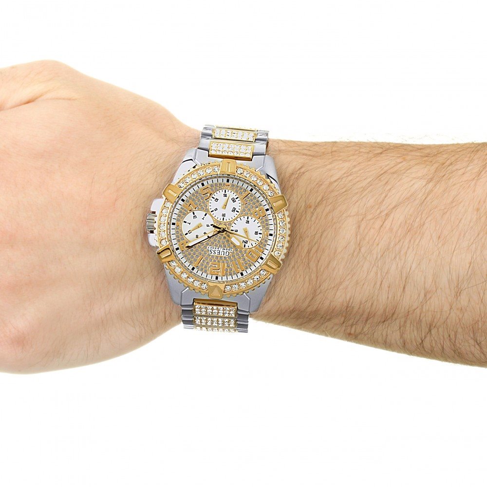 Orologio da donna Guess Clary con cinturino in silicone rosa con quadrante dorato