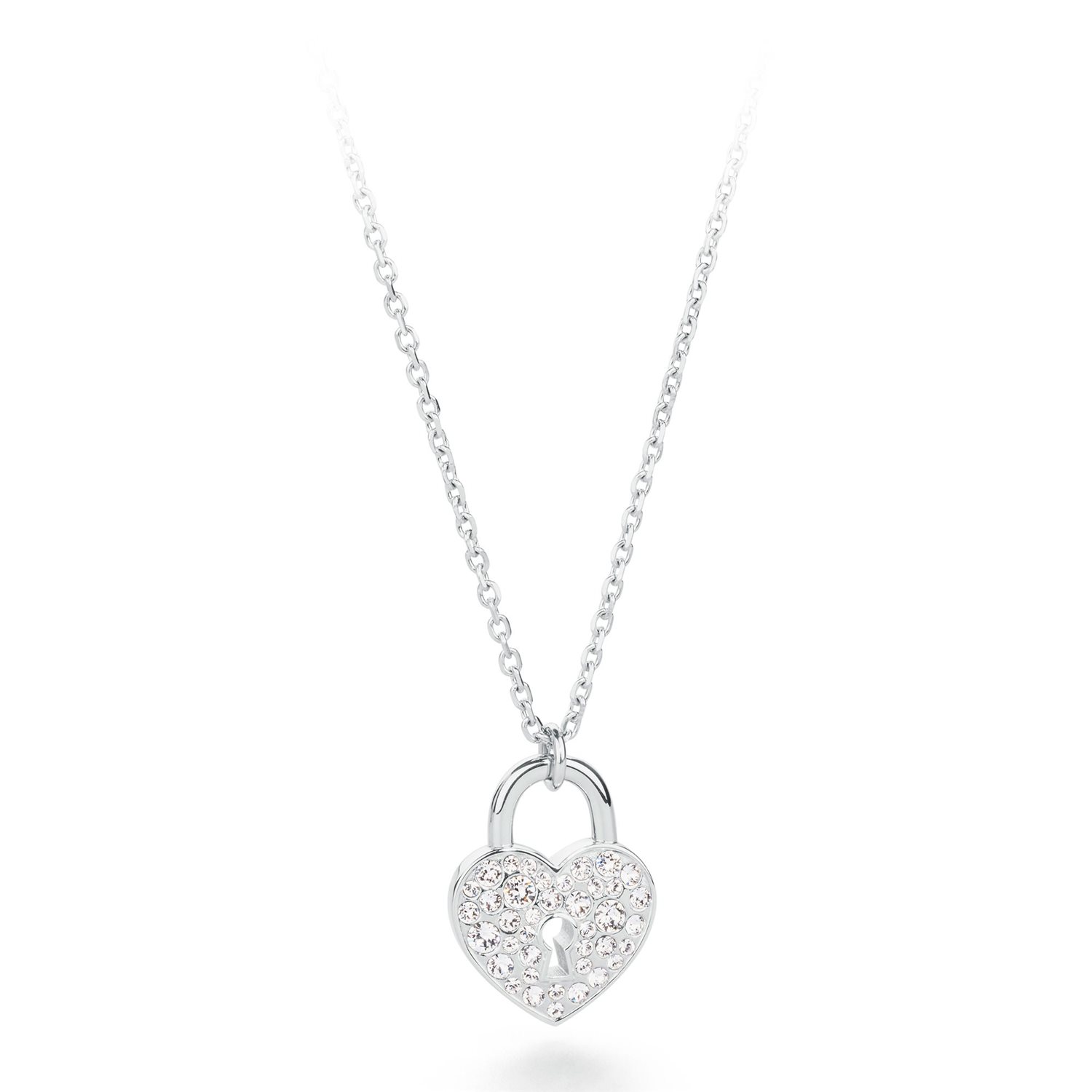 Collana Brosway Donna Sparks Cuore In Acciaio E Cristalli Swarovski - Lunga 47,5 Cm - Gioiello Italiano