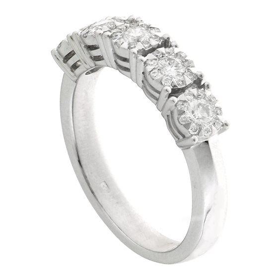 Anello Chimento Donna - Stretch Multiple In Oro Giallo E Bianco Con Diamanti 0