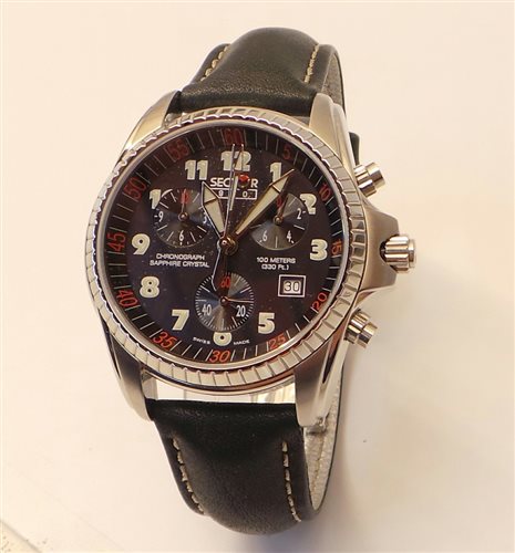 Sector No Limits 790 Orologio Uomo Cronografo | Quarzo, Cassa 42mm, Cinturino Acciaio, Quadrante Argento, Impermeabile 10 ATM