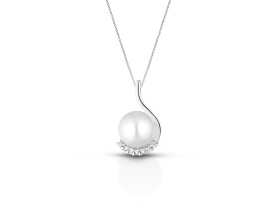 Orecchini Pendenti Oro Bianco 375 con Diamanti Lab Grown 0.5Ct