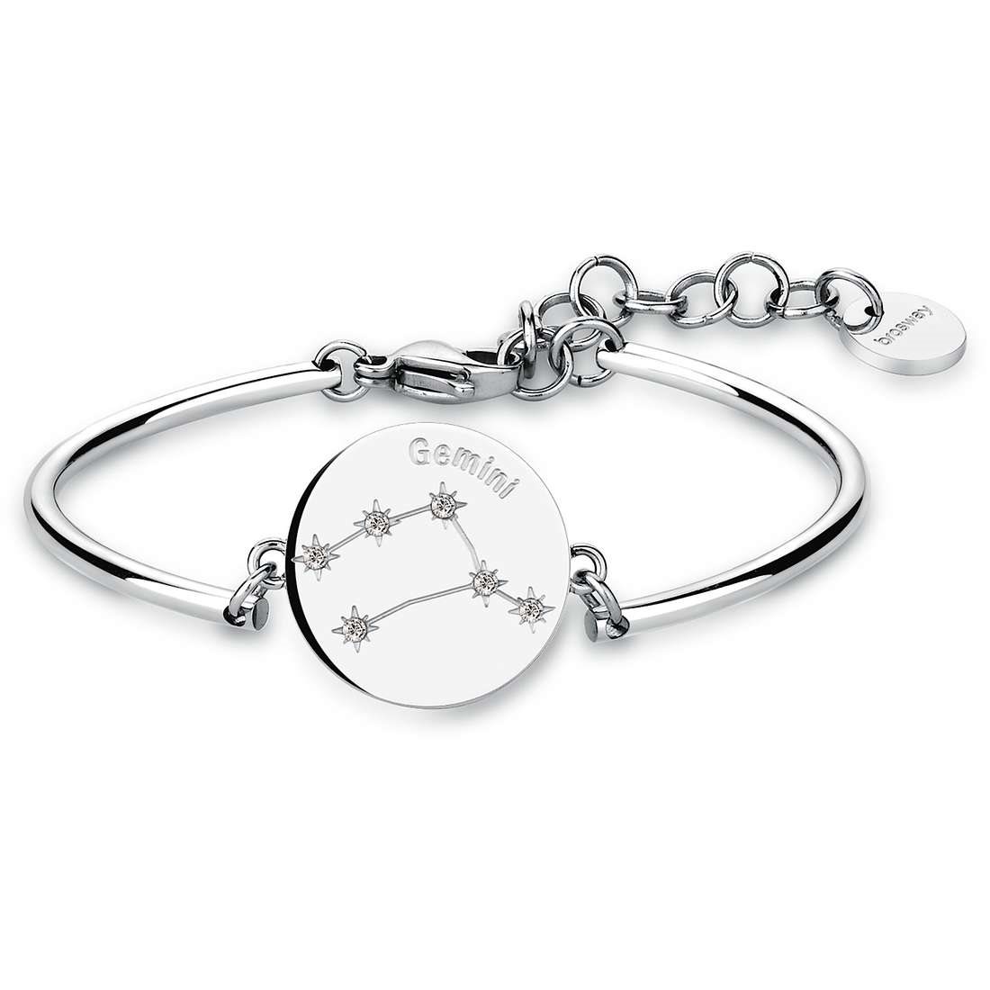 Brosway Bracciale Rigido Donna Chakra Con Cristallo Swarovski E Segno Zodiacale Bilancia, Acciaio 316L