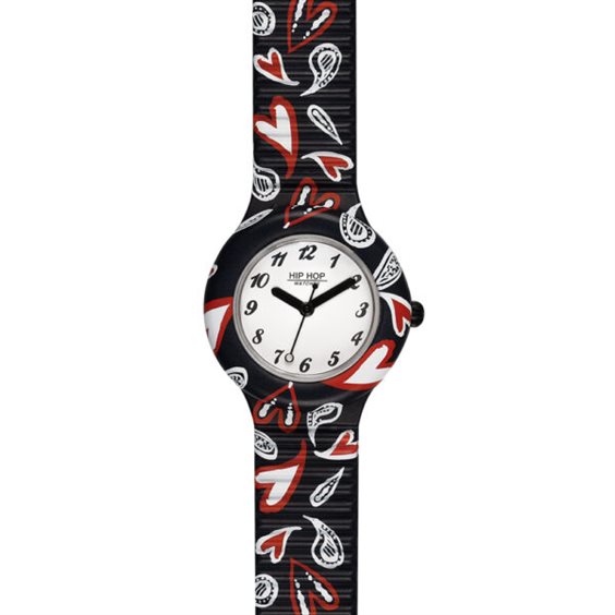 HIP HOP Orologio Donna HEART BY HEART | Quadrante Bianco, Cinturino In Silicone Rosso Stampato, Movimento Analogico, Impermeabile 50 Metri, Diametro 32 Mm - 5