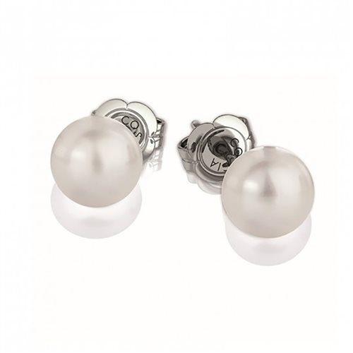 Orecchini con perle grigio-argento con nappa, stile donna