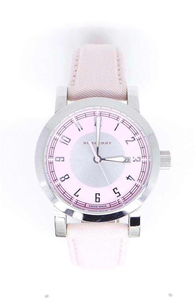 Burberry watch, pink canvas strap BU7108 Burberry Watch Bands – 100% Original Luxury Straps⌚ Watch Plaza main image 4