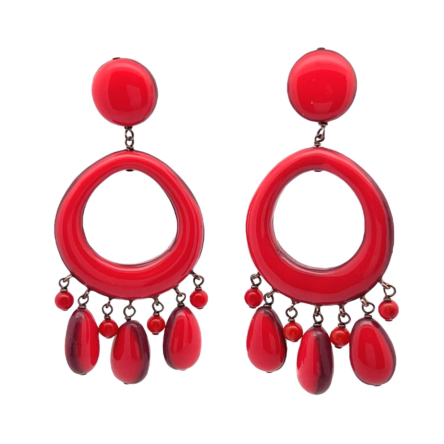 Orecchini A Pressione Argento 925 Con Brillantini Rotondi - Laimons, Diametro 3 Mm, Eleganti, Confezione Regalo, Rosso