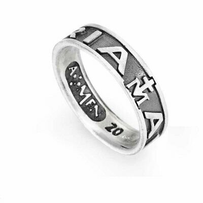 Oiritaly Anello Unisex Amen AVE-22 Argento