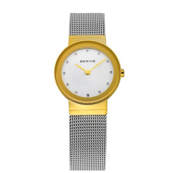 BERING Orologio Donna Collezione Classic – Quadrante Rosso, Cassa In Acciaio 29mm, Vetro Zaffiro, Impermeabile 3 ATM