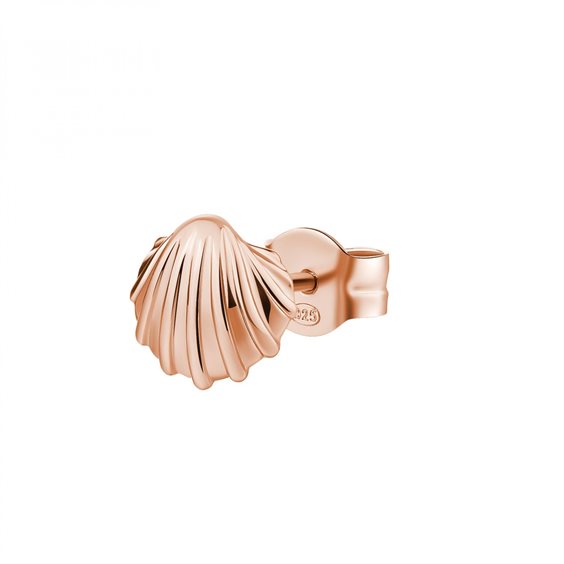 Rosato Orecchino Singolo Donna In Argento 925 Oro Rosa - Conchiglia Di San Giacomo, Collezione Allegra