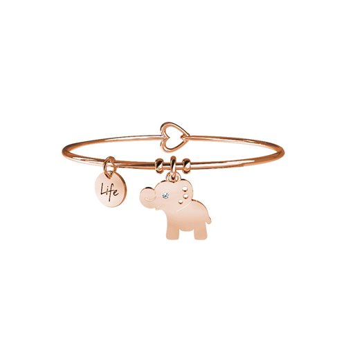 Bracciale in acciaio 316L PVD rosé/nero cristalli