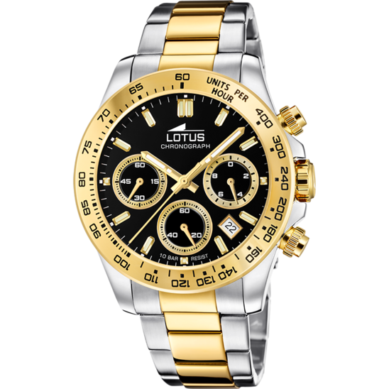Lotus Orologio Uomo Quarzo Con Cinturino Acciaio Inox Oro | Cronografo Elegante Moderno 18853/5
