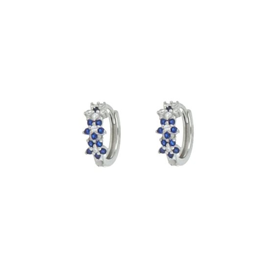 Orecchini con rose colorate in madreperla e argento rodiato L