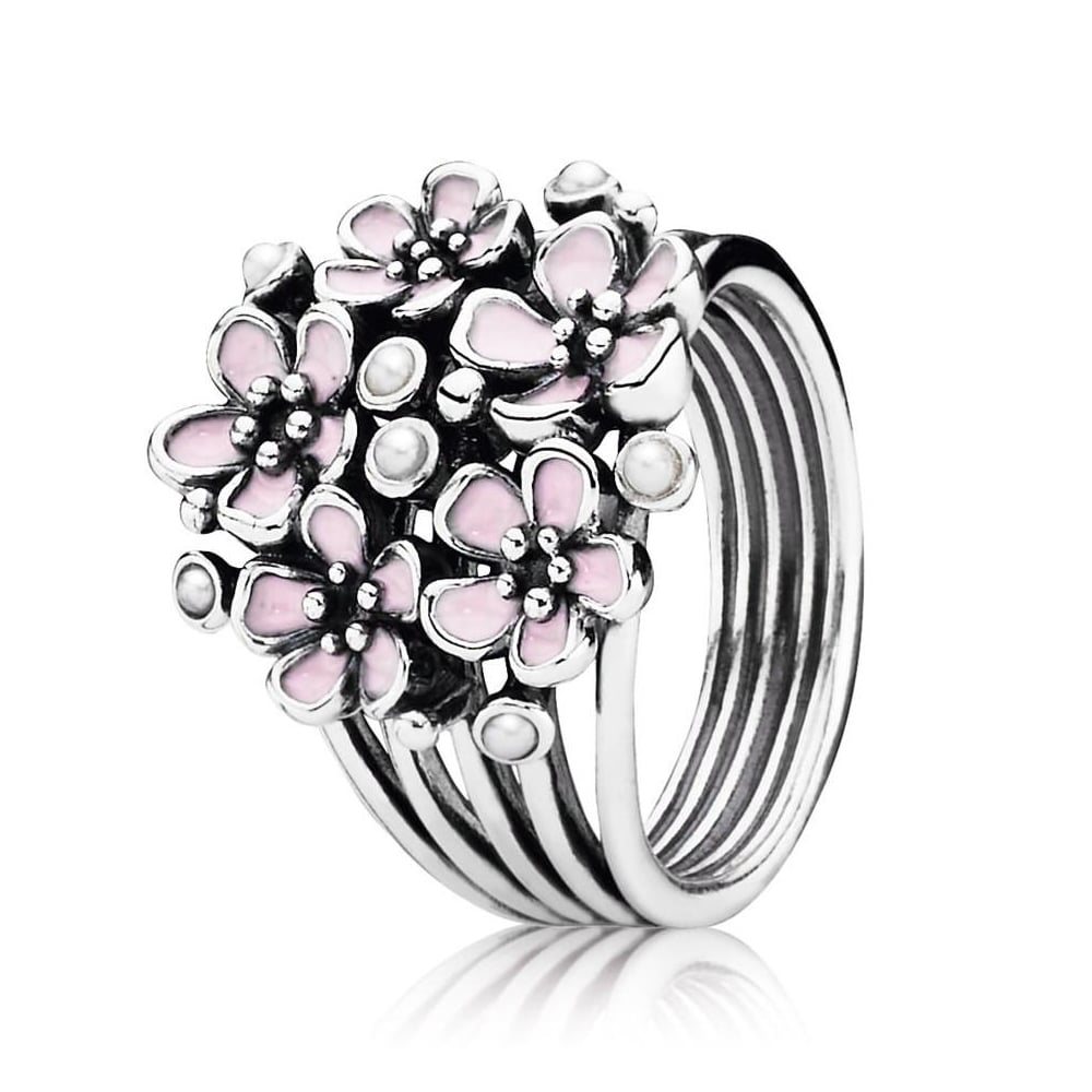 Argento Sterling Anello Pandora Con Fiorellini Anello Margherite
