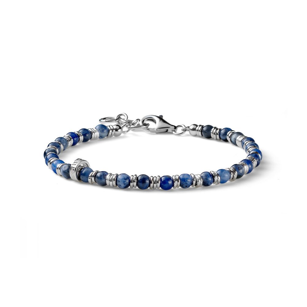 Bracciale elastico in Argento 925, lamintato in Oro rosa, con Polvere nera