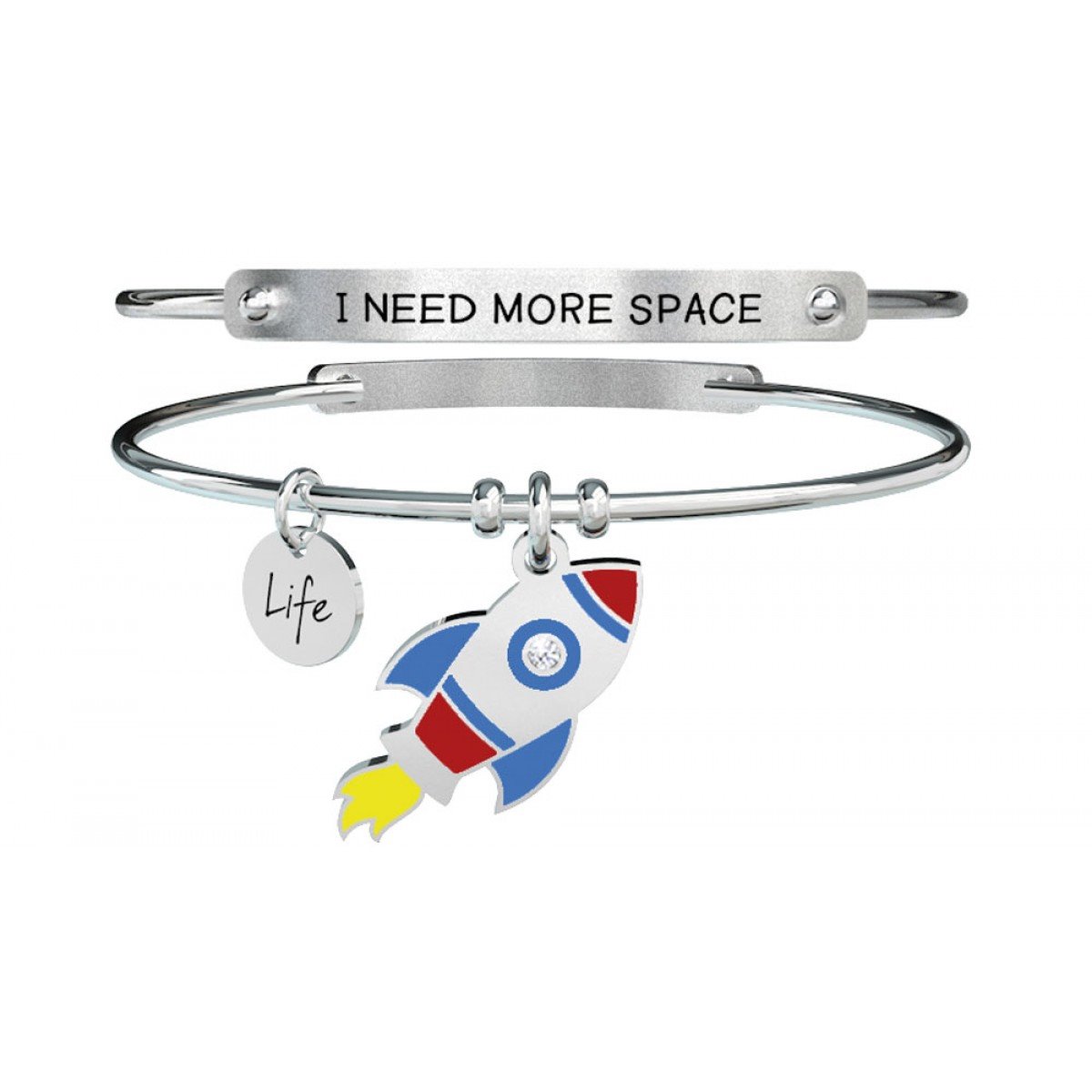 Bracciale donna 2Jewels Milano in acciaio cerchi intrecciati con crist – JOY Gioielli