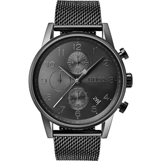BOSS - Orologio Placcato Nero Con Bracciale A Maglie - Nero - Foto 3