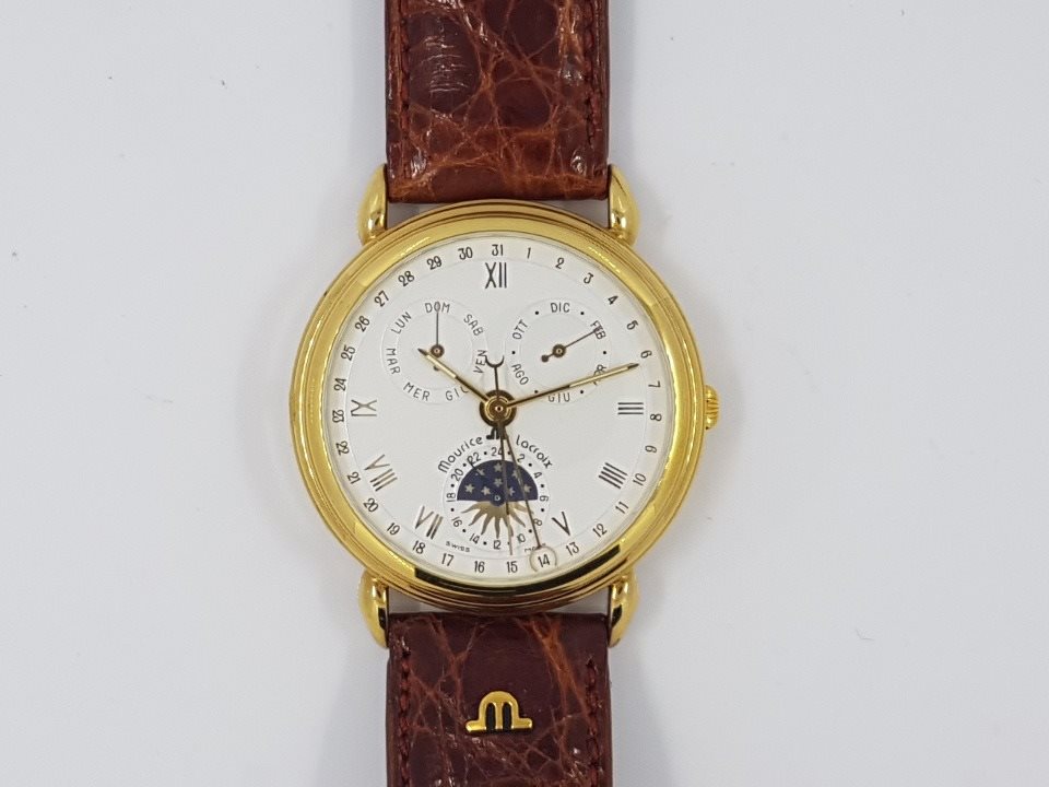 Gold Maurice Lacroix VINTAGE SMALL RECTANGLE SWISS LADIES GOLD PLATED