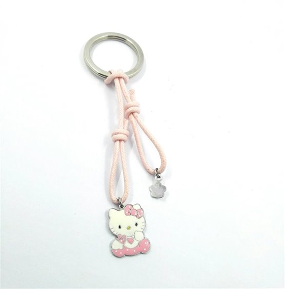 Portachiavi Kawaii Gatto Rosa Arrabbiato - Accessorio Y2K In PVC Per Chiavi, Borse E Zaini