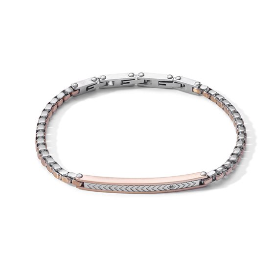 Bracelet Homme Comete Gioielli Double Tour Argent Et Zircone - Neuf Avec étiquettes