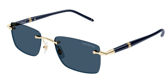 Oiritaly Sunglasses Man Montblanc MB0344S003-GOLD-BLUE-BLUE54