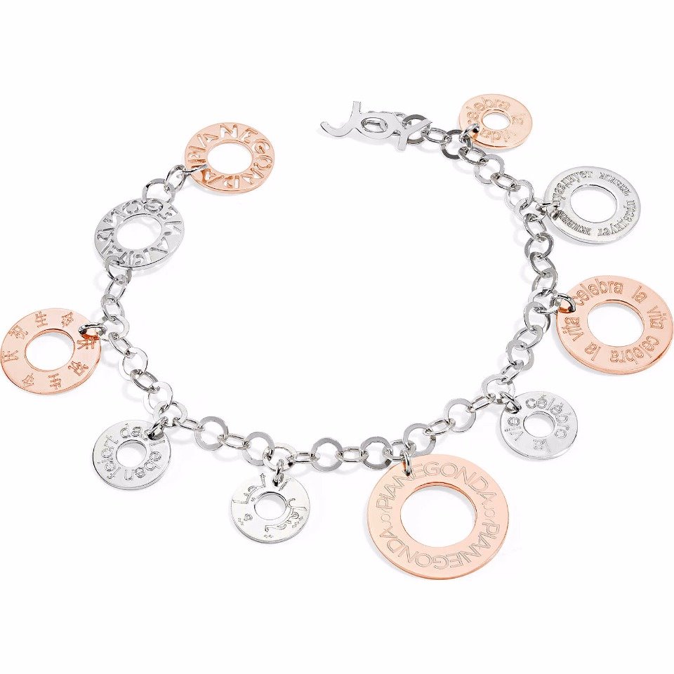 Bracciale Fortuna con cornetto e targhetta in oro giallo leBebé