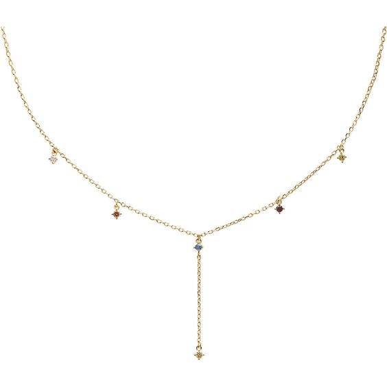 Collana PDPaola Mana CO01-194-U - In Argento Sterling 925 Placcato Oro, Con Zirconi - Lunghezza 50 Cm, Larghezza 2 Mm - Eleganza Senza Tempo - 2