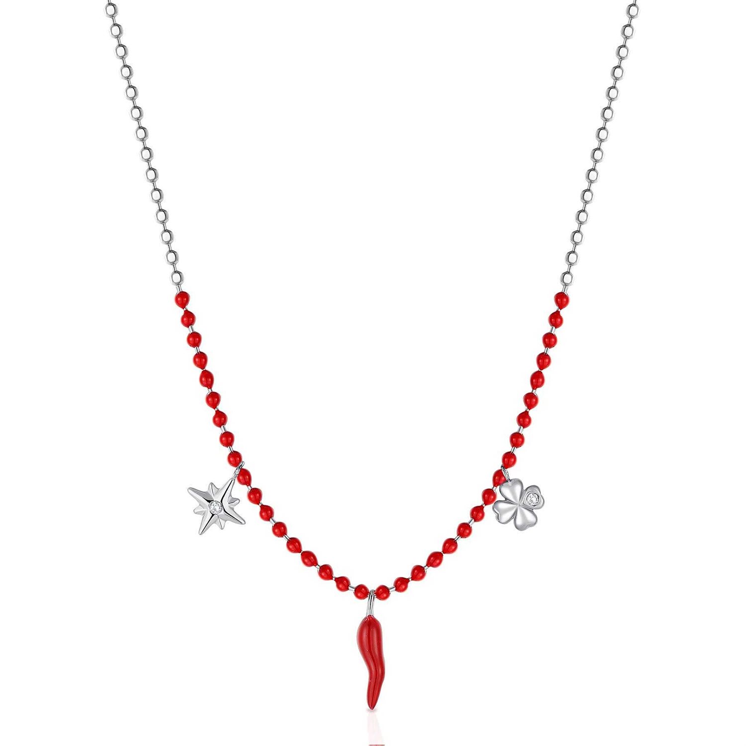 Collana Brosway CHANT BAH02 in acciaio 316L con cuori e cristalli - Danna Store Gioielleria