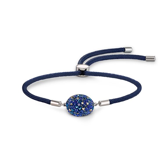 Engelsrufer Bracciale Donna Regolabile 15,5-25 Cm - Tessuto Blu E Nero Con Ricamo LOVE LAUGH LIVE E Simbolo Chiama Angeli, Chiusura A Cordoncino Con Nappe - 2