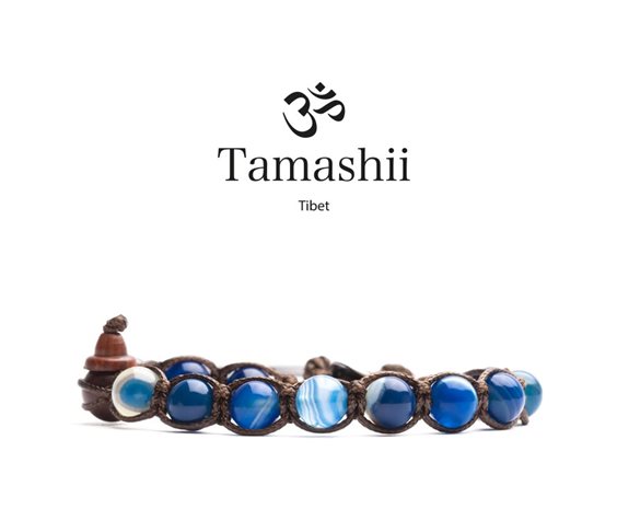 Bracciale Originale Tamashii Tibet In Sodalite Blu - Pietre Dure 8mm, Regolabile, Unisex