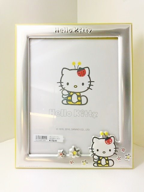 Articoli prima infanzia, portaqfoto in legno e argento Hello Kitty